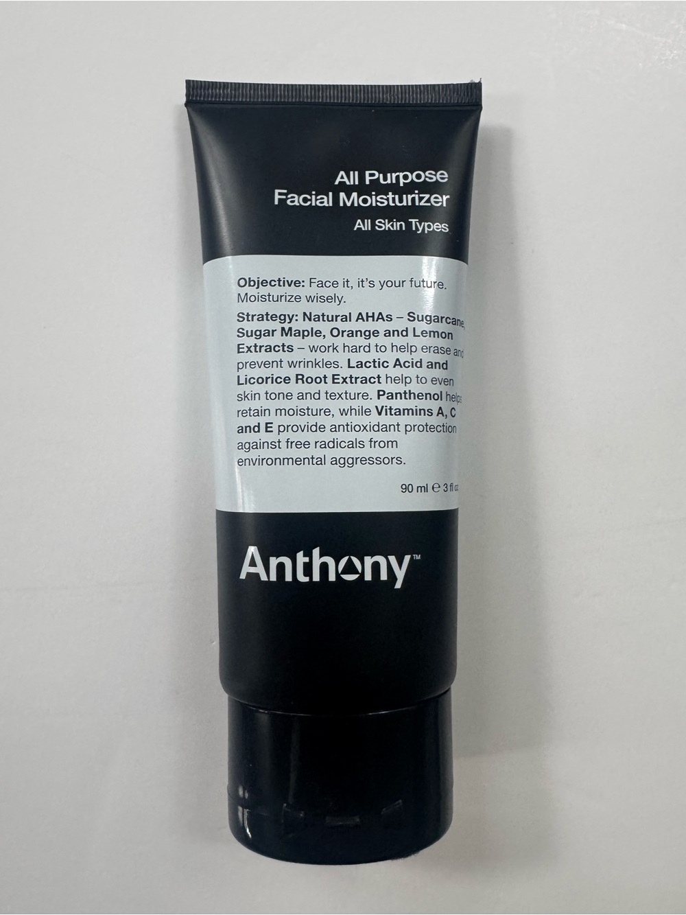 Anthony All Purpose Facial Moisturizer - Black and White Tube